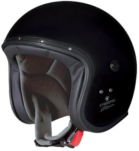 Caberg Freeride X Jethelm - Matt-Schwarz - XXL - Motorradhelm mit Vintage-Look, ECE 22.06 Zulassung, kratzfestem Visier und Platz für Pro Speak Evo Kommunikationssystem für Stereo-Musik und Telefonate.