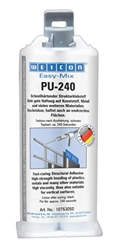 Easy-Mix PU-240 | Hochfester Polyurethan-Klebstoff mit 240 Sekunden Topfzeit - Klebeprodukte | Witterungs- und chemikalienbeständig, ideal für zahlreiche Materialien und Anwendungen, schleif- und überlackierbar nach 30 Minuten.