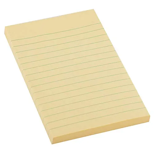 D.RECT Haftnotizen Linierte Sticky Notes Klebezettel und Haftnotizzettel Selbstklebende Notizzettel für Büro 98x150mm 100 Blatt Gelb Liniert