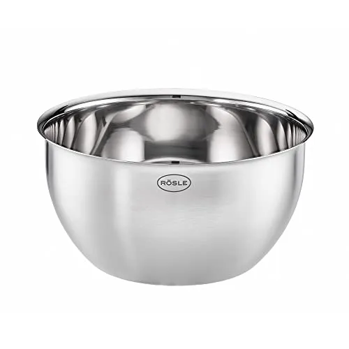 RÖSLE Basic Line Schüssel, formschöne Edelstahlschüssel zur Zubereitung und Aufbewahrung von Speisen, Edelstahl 18/10, spülmaschinengeeignet, 16 cm, Silberfarben, Silber