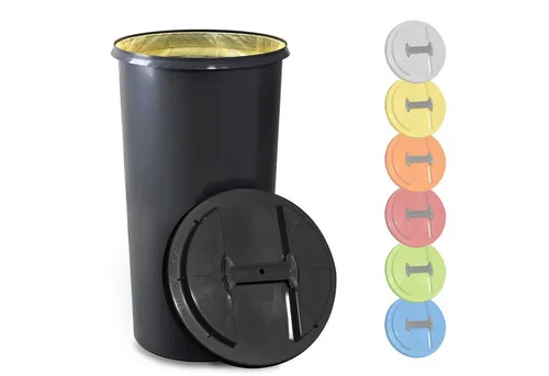 KUEFA BSC 60L Mülleimer - Müllsackständer mit 60L Fassungsvermögen, extra robust und witterungsbeständig, ideal für Innen und Außen, inklusive Klemm-Ring für sicheren Halt der Müllbeutel.