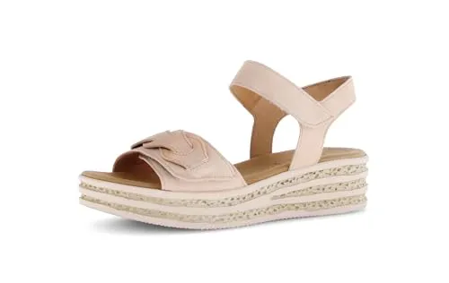 Gabor Damen Riemchensandalen - Bequeme Sommerschuhe in Rouge - Wanderschuhe: Flache Riemchensandalen mit Lederinnenmaterial und Klettverschluss für optimalen Tragekomfort in der warmen Jahreszeit.