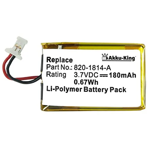 Akku-King Akku kompatibel mit RAID Controller wie Apple PowerBook G4, A1107 - ersetzt 820-1814-A - Li-Polymer 180mAh