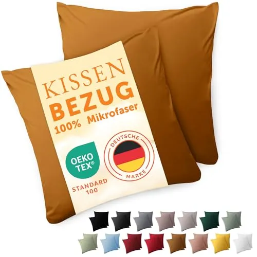 Blumtal Kissenbezug 50 x 50, 2 Stück in braun von Blumtal