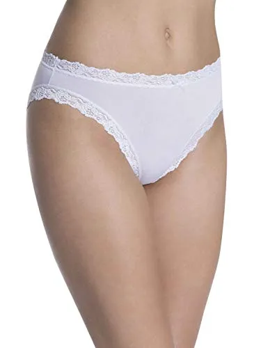 Nina von C. Damen-Slip 3er-Pack - Weiß, Größe 40 - Funktionsunterwäsche in sehr guter Passform, praktischer 3er-Pack mit floraler Bordüre für einen romantischen Look und hochwertigen Tragekomfort.
