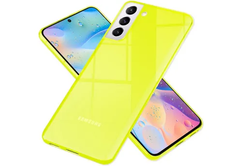 Nalia Smartphone-Hülle Samsung Galaxy S21 FE 16,3 cm (6,4 Zoll), Klare Neon Silikon Hülle / Bunt Leuchtend / Durchsichtig / Flexibel