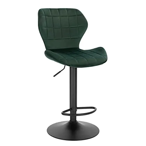 WOLTU Barhocker höhenverstellbar 360° Drehstuhl Dunkelgrün - Barhocker mit ergonomischer Rückenlehne und weichem Samtbezug, höhenverstellbar von 60-82 cm, ideal für Wohnzimmer, Küche oder Bar. Stabiler Metallrahmen und 360° Drehfunktion für höchsten Komfort.