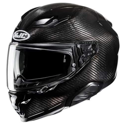 HJC F71 CARBON BLACK M - Motorradhelm aus leichtem Carbon mit herausragendem Schutz und 99% UV-Schutz. Ideal für hohe Geschwindigkeiten dank aerodynamischer Form und verbesserter Sicht.