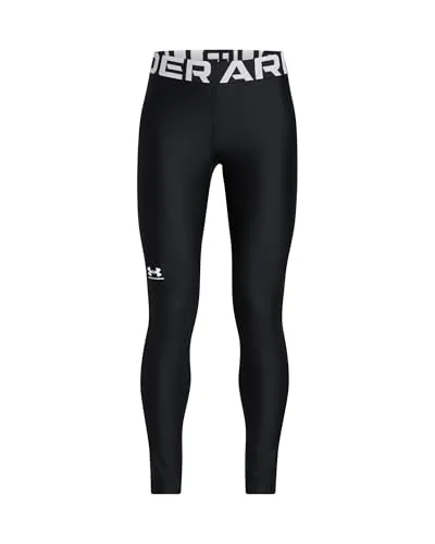 Under Armour Mädchen HG Legging Pants - Tights für Mädchen, atmungsaktiv und ideal für Sport und Freizeit, in elegantem Schwarz und Weiß.