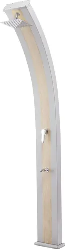 Steinbach Solardusche Slim Line Duo silber - Solarduschen, platzsparendes Design mit zwei Wasseranschlüssen für gleichmäßige Erwärmung und nachhaltigen Badespaß im Garten.