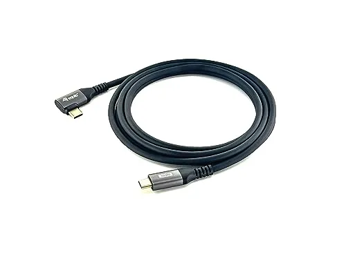 Equip 128893 USB 2.0 C auf C 90° abgewinkeltes Kabel, M/M, 3,0m, PD 100W, Schwarz