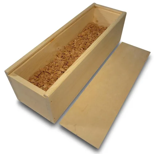 Holz Weinkiste mit Korkgranulat | Weinbox | sicher & ideal als Geschenk