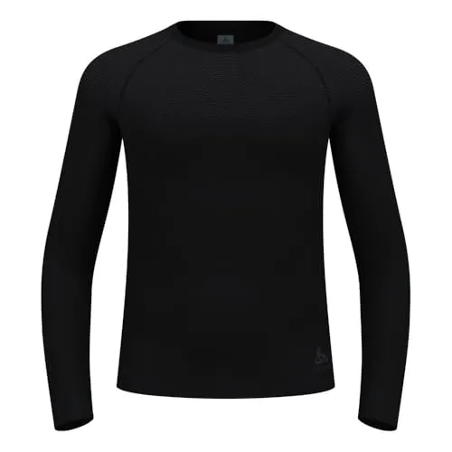 Odlo Performance LightCrew Lauftop Herren - Schwarz, Größe S - Funktionsunterwäsche mit ZeroScent-Technologie für geruchsfreiere Tage. Ideal für Yoga, Wandern oder Spazierengehen, aus 72% recyceltem Polyester und in drei Farben erhältlich.