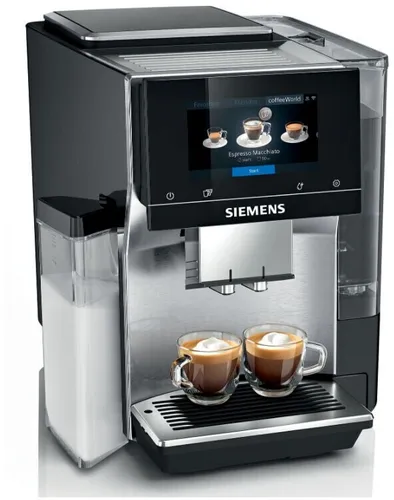 Siemens Kaffeevollautomat EQ.700 integral mit Milchsystem - Kaffeevollautomat mit 2,4 l Wassertank, 19 bar Druck und integrierter Milchaufschäumung für perfekte Kaffeevariationen wie Espresso, Latte Macchiato und Cappuccino.