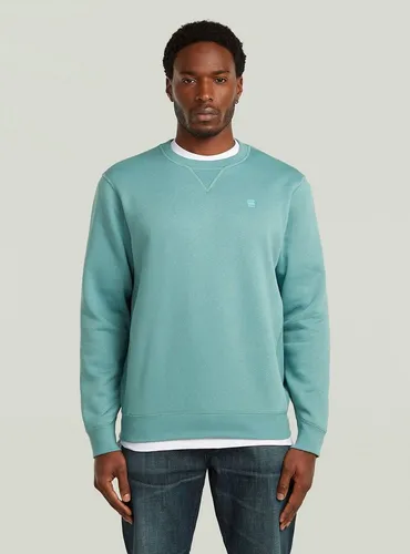 G-STAR Premium Core Longpullover für Herren, Gr. XXL, mineral blau - Stylischer Longpullover mit rundem Ausschnitt und gerippten Bündchen. Ideal für lässige Outfits und bequem im Alltag, aus 55% Baumwolle und 45% Polyester.