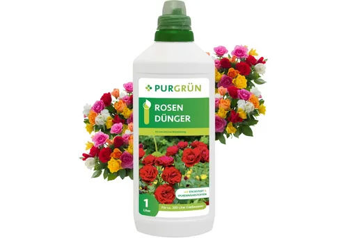 Purgrün Blumendünger für Rosen - Blumendünger – Hochwertiger Flüssigdünger für gesunde Rosen mit optimaler Nährstoffversorgung und schneller Sofortwirkung.