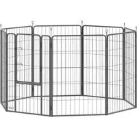 PawHut Welpenlaufstall 8 Gitter 68x100 cm - Hundelaufstall mit flexibler Anordnung: 8 robuste Gitterpaneele bieten einen sicheren Freilaufbereich für Hunde und Katzen, ideal für drinnen und draußen.