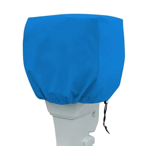 AniWorld Außenbord-Motorabdeckung, 210D, wasserdicht, Yacht-Schutzhaube, kleine Schiffsschiff-Motorabdeckung, Schlauchboot, Motorabdeckung, Blau (für UP-5HP)