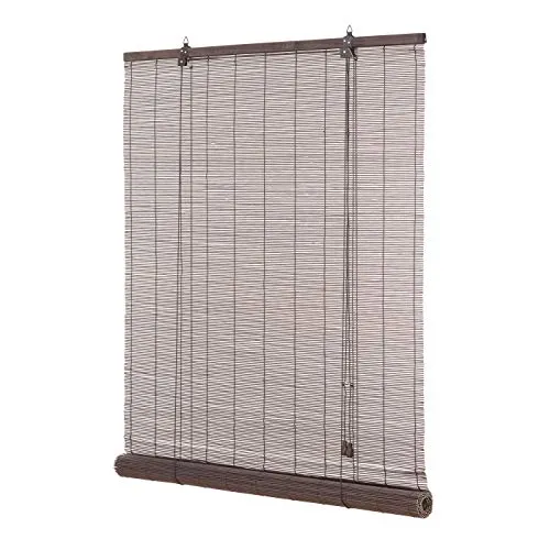 Ventanara® Rollo Bambus Bambusrollo inkl Montagematerial (Dunkelbraun, 60 x 160 cm)