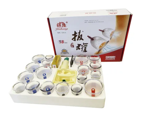 HQ Massage Schröpfen Set 18 Schröpfgläser Gelenkschröpfen Cellulite Cupping Pump