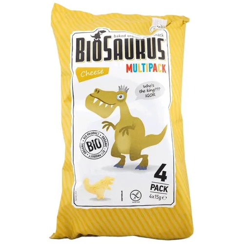 McLloyd's BioSaurus glutenfreie Mais-Chips, Käse, 4x15g