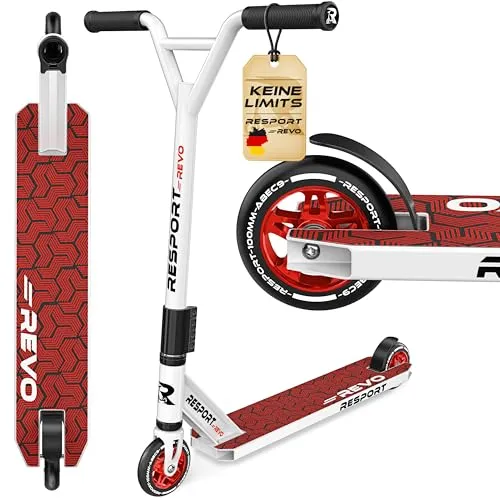 RE:SPORT® Stunt Scooter REVO – Profi Kickscooter für Kinder & Erwachsene mit 100mm Rädern - Erleben Sie maximale Stabilität mit dem RE:SPORT REVO Stunt Scooter! Ideal für Tricks und Stunts, bietet er ein leichtes Design, rutschfestes Deck und präzise Kugellager für hohe Geschwindigkeit. Perfekt für Skateparks und dynamisches Fahren!