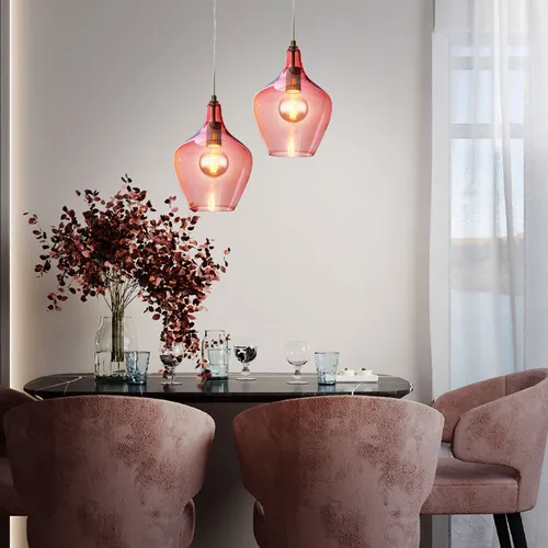 Glas Pendelleuchte pink in pink von Nowa