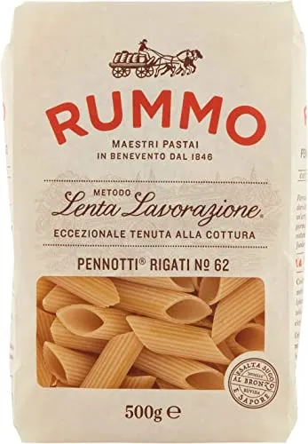 5x Rummo Pennoni rigati N. 62 Hartweizengrieß Pasta Italienische Nudeln 500g Packung + Italian Gourmet Polpa di Pomodoro 400g Dose