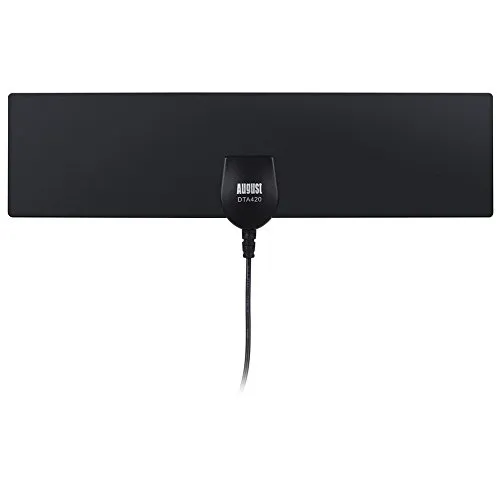 August DTA420 - DVB-T2/DVB-T HD Antenne mit Signalverstärker - aktive digitale TV Antenne mit Klebepad & Saugnapf für innen außen - HD TV Zimmerantenne für Fernsehen DAB/FM Radio/TV/Autoradio-3m Kabel
