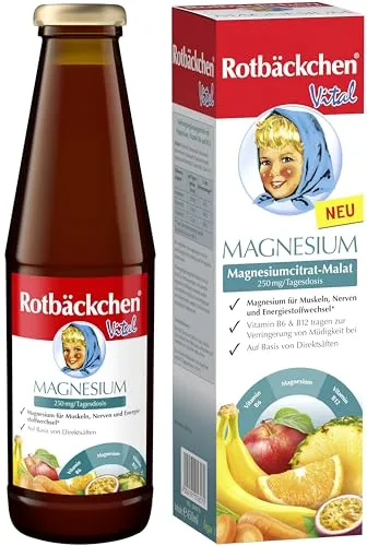 Rotbäckchen Vital Magnesium 1er Pack (1 x 450 ml) | Nahrungsergänzungsmittel mit Magnesium, Vitamin B6 und B12