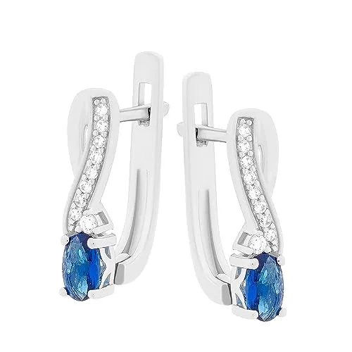 SOKOLOV Jewelry Ohrhänger aus 925 Silber mit blauen Kristallen - Elegante Ohrhänger aus 925 Sterling Silber, verziert mit blauen Kristallen und farblosen Zirkonia – ideal für besondere Anlässe und täglichen Glamour.