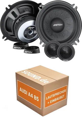 JUST SOUND Eton PRA13 Einbauset für Audi A4 B5 - 60 W, 13 cm Lautsprecher - Komplettes Lautsprecher Einbauset für Audi A4 B5 (1994-2001) mit Eton PRA13. Genießen Sie kraftvollen Klang und einfache Installation dank mitgeliefertem Zubehör.