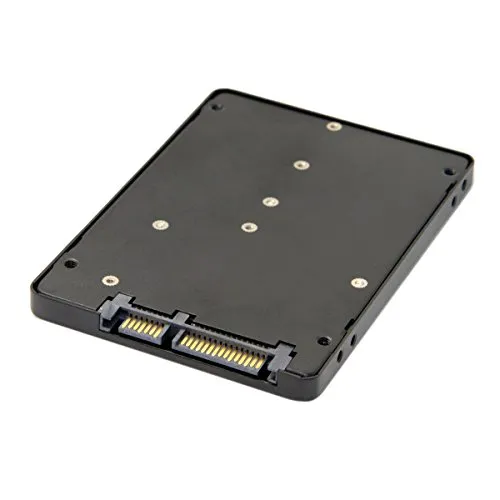 JSER B+M Schlüssel Sockel 2 M.2 NGFF (SATA) SSD auf 2,5 SATA Adapter Karte Adapter mit Metallgehäuse schwarz