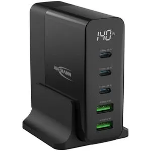 ANS 1001-0149 - Desktop Charger DC5140PD, 140 W mit 5 USB-Ports, intelligente Ladesteuerung und Multisafe Technologie für optimalen Schutz