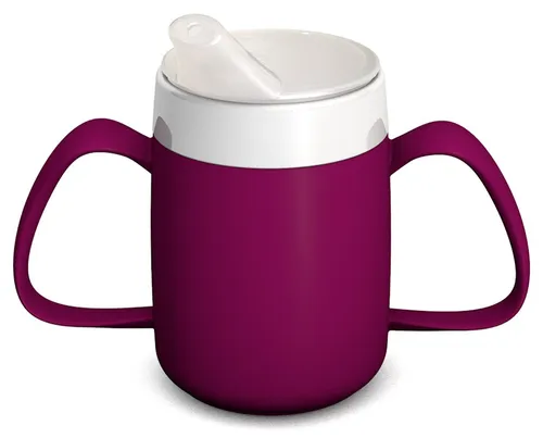 Ornamin Schnabelbecher mit Trink-Trick - Schnabeltassen für Senioren und Menschen mit Handicap - Der innovative Trinkaufsatz schützt vor Kleckern und erleichtert das Trinken, auch bei eingeschränkter Halsbewegung. Bruchstabil, BPA-frei und in leuchtenden Farben.