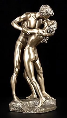 Akt Figur - Küssendes Paar - Nacktes Liebespaar - Veronese bronziert Frau Mann Statue