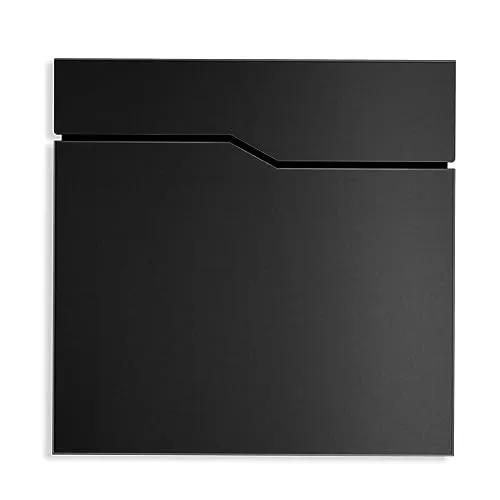 Metzler Briefkasten pulverbeschichtet in Tiefschwarz RAL9005 - Wandbriefkasten mit Zeitungsfach - Postkasten Hoffmann