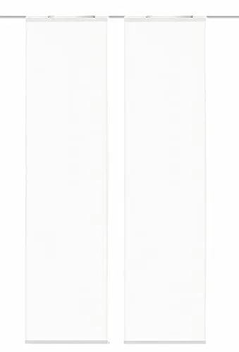 Produktbild wohnfuehlidee 2er-Set Flächenvorhänge, 54180, Blickdicht Roma 2X Uni Weiss, Höhe 245 cm