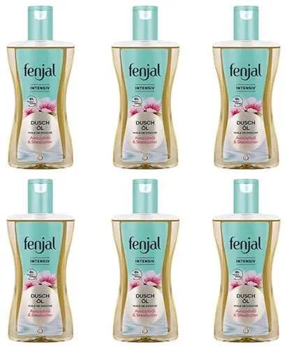 6x fenjal Intensiv Duschöl Avocadoöl & Sheabutter cremiger Duft,normale bis sehr trockene Haut-Intensiv Reichhaltige Pflege Die vegane Formel des Dusch Öls,225ml (6er Pack)