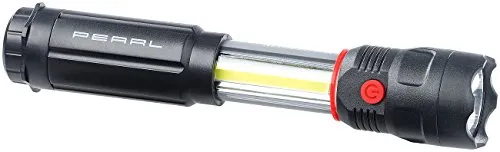 PEARL Magnettaschenlampe: 2in1-LED-Taschenlampe mit Arbeitsleuchte, Magnet, 2x 3 W, 300 lm, IPX4 (LED Taschenlampe mit Magnetfuß, COB, Auto)