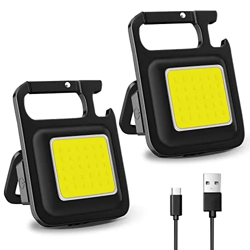 Stück COB Schlüsselanhänger-Taschenlampe,4 Modi USB,Mini Led Lampe 2