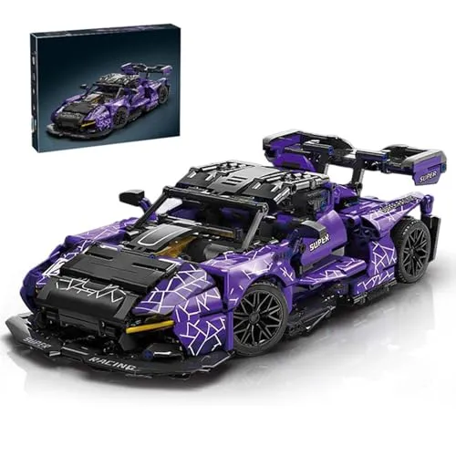 Technik Rennwagen Bausatz für McLaren Senna GTR, 1227 Teile Technik DIY Sportwagen Modell Bausteine Bausatz, MOC Sportwagen Modell Bauset Auto Spielzeug, Geschenk für Kinder und Erwachsene