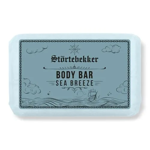Störtebekker® Premium Body Bar Sea Breeze | Festes Duschgel Männer | Feste Duschseife Herren & Damen | Natürliche Reinigung, herrlicher Duft | handgefertigt & ohne Zusätze (1 x 120g)