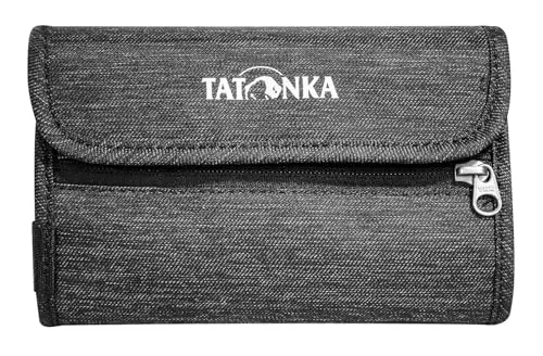 Tatonka Geldbörse ID Wallet - Klettverschluss-Geldbeutel mit 3 Kreditkarten-Fächer, 2 Sichtfenster, Geldscheinfach und RV-Fach für Münzgeld - 14,5 x 9,5 x 1 cm - Off-Black