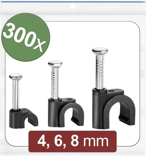 Quadrios 24CA435 Nagelschellen 24CA435 Bündel-Ø-Bereich 2 bis 8mm Schwarz 300St.