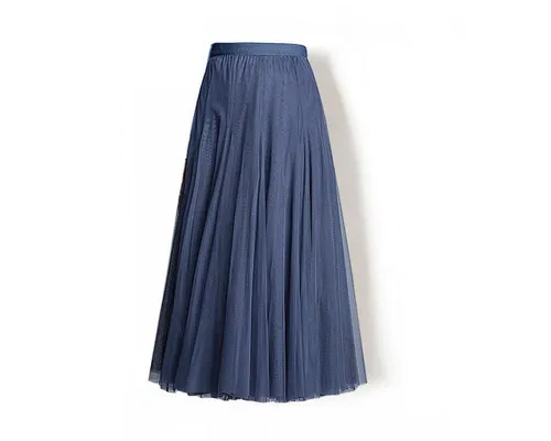 DEBAIJIA Meshrock Meshrock Damen Maxirock Sommer Elegant Lange Röcke Kleid Hohe Taille