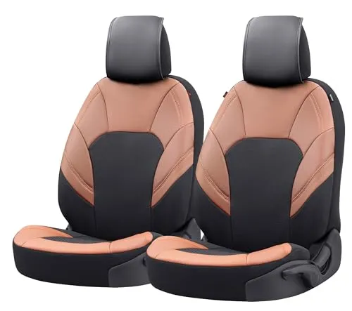 WALSER Autositzbezug Hampton, 6-tlg. Set für Vordersitze - Hochwertiger Autositzbezug in schwarz-braun mit patentiertem CLIX-Airbag System für maximale Sicherheit und Komfort. Ideal zum Schutz Ihrer Autositze und zur Wertsteigerung Ihres Fahrzeugs.