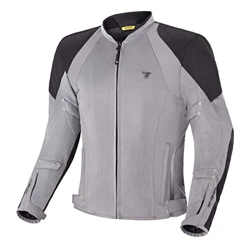SHIMA JET - Atmungsaktive MESH-Paneele, Wasserdichte, Herausnehmbare Membrane, Level 2 Rückenprotektor inklusive, Erweiterte Einstellmöglichkeiten (Jacke Herren, Grau, 3XL)