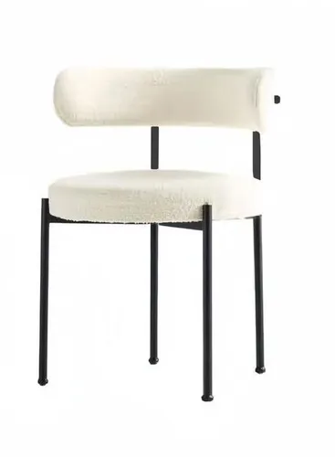 Moderne Polsterstuhl Design Stuhl Weiß Edelstahl für Esszimmer - Eleganter Esszimmerstuhl mit gepolstertem Sitz und robustem Edelstahlgestell. Ideal für stilvolle Akzente in Ihrem Essbereich. Maße: 60 x 63 x 84 cm.