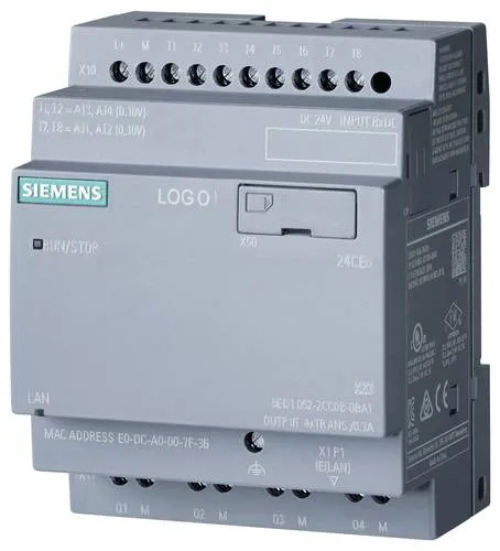 LOGO! 24CEo Logikmodul ohne Display - IO-Module, kompakte Steuerung mit 24V für einfache Automatisierungsprojekte, ideal für kleine Anwendungen.